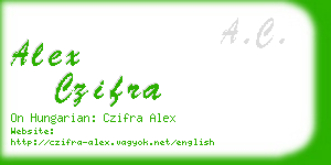 alex czifra business card